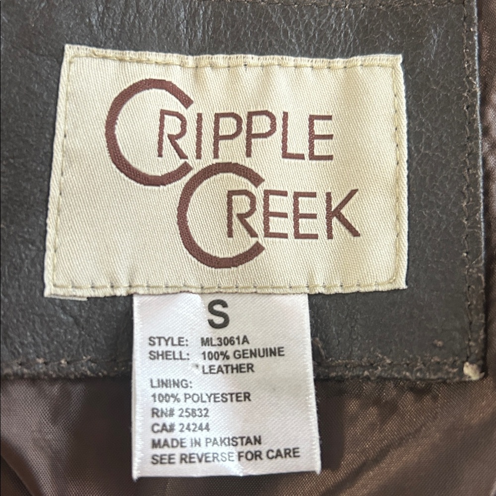 Cripple Creek Men's small Brown Leather Vest - Picture 2 of 12